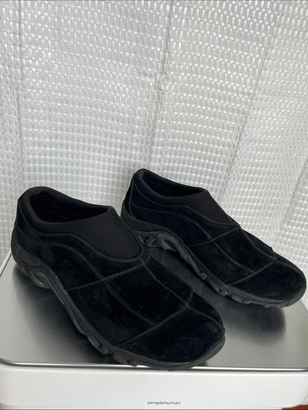Merrell Jungle Moc Quad Black Suede Slip On Shoes Women 10 EU41 Comfort Casual